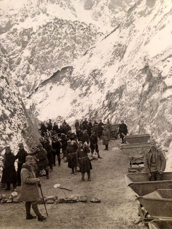 The road across the Vru0161iu010d pass, known as the Russian Road, was built for military purposes, to supply the Isonzo front of World War I. 
