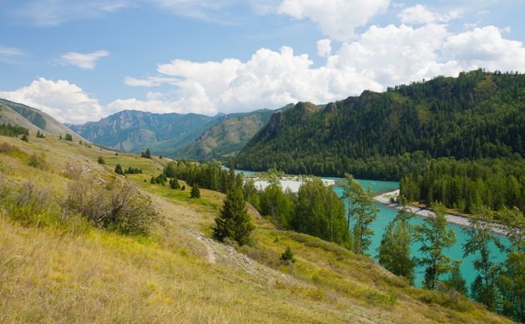 Алтай панорама с верхушки горы чугунка