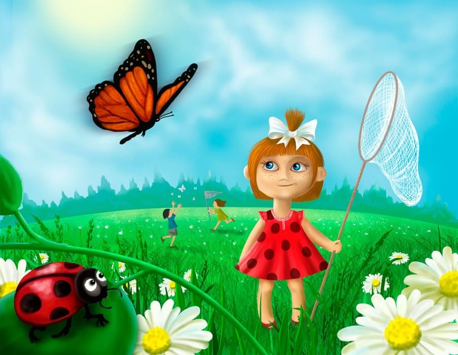 Игра девочки бабочки. Лето рисунок для детей. Лето дети. Лето красное пришло. Девочка с бабочкой.